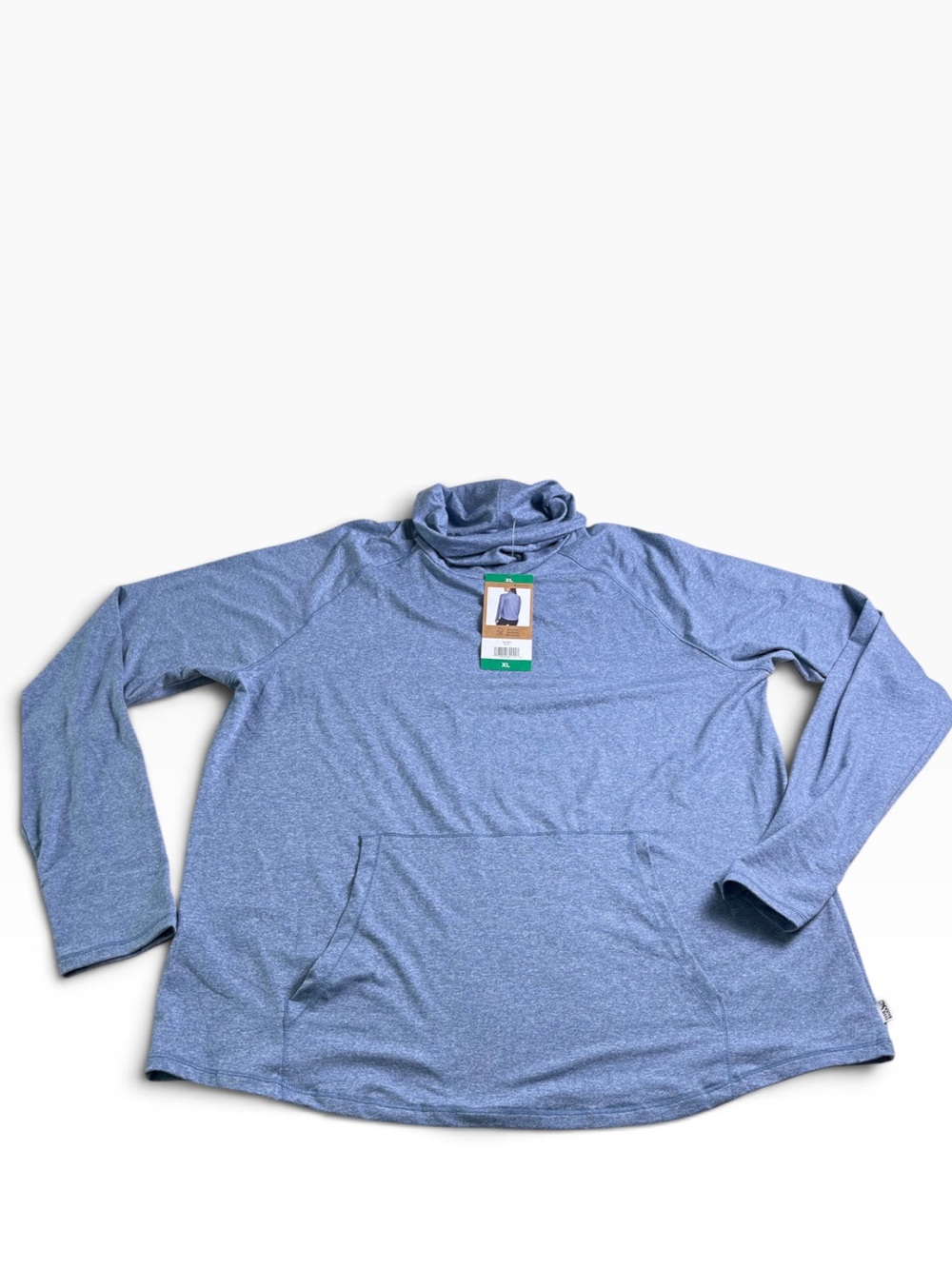 Eddie Bauer Active Long Sleeve Top Funnel Neck Women’s XL NWT. Blue